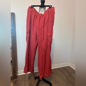 Jessica Simpson Coral-Red Wide Leg pants